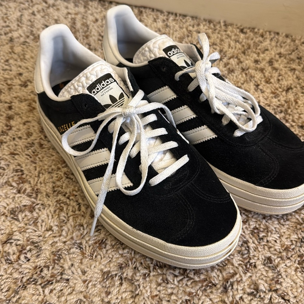 adidas Black and White Suede Sneakers